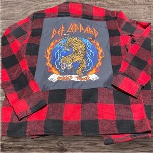 Def Leppard Red and Black Shirt Size Medium